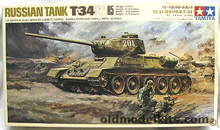 Tamiya 1/35 T-34 Motorized with Remote Control - (T34), MT213-450 plastic model kit